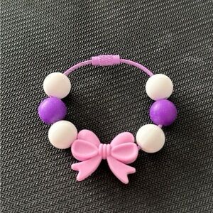 Pink Bow Beaded Bracelet